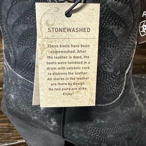 Ariat stonewashed women’s booties, size 9 for more like 8, new with tags